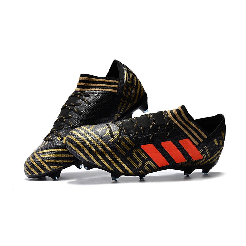 Meskie korki PiÅkarskie adidas Nemeziz Messi 17.1 FG Czarny ZÅoty PomaraÅCzowy